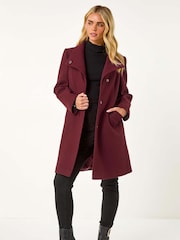 Roman Red Petite Funnel Neck Pocket Detail Coat - Image 2 of 5