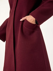 Roman Red Petite Funnel Neck Pocket Detail Coat - Image 5 of 5