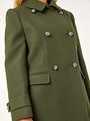 Roman Green Petite Double Breasted Military Coat - Image 5 of 5