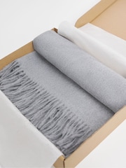 JD Williams Grey Wool Winter Blanket Scarf - Image 4 of 4