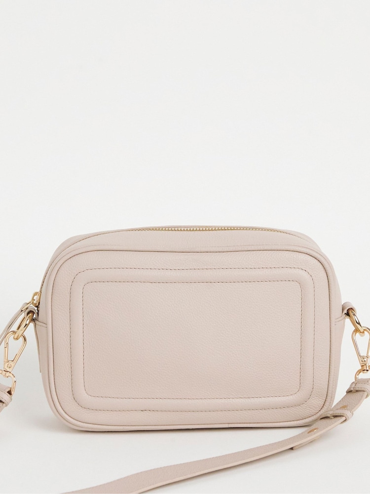 JD Williams Cream Real Leather Camera Bag - Image 1 of 4