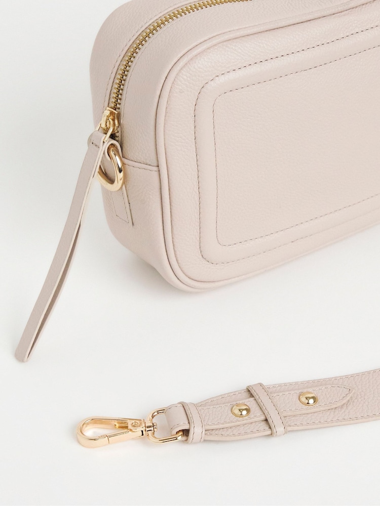JD Williams Cream Real Leather Camera Bag - Image 4 of 4