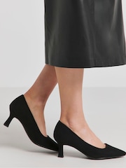 Negro - JD Williams Flexi Sole Kitten Heel Court Shoes In Extra Wide Fit - Imagen 1 de 4