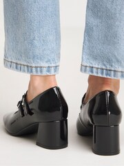Simply Be Black Mary Jane Block Heel Court Shoes In Wide Fit - Image 2 of 4