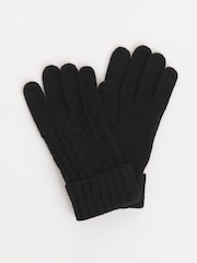 JD Williams Black Cable Knit Hat Gloves Scarf Set - Image 5 of 5