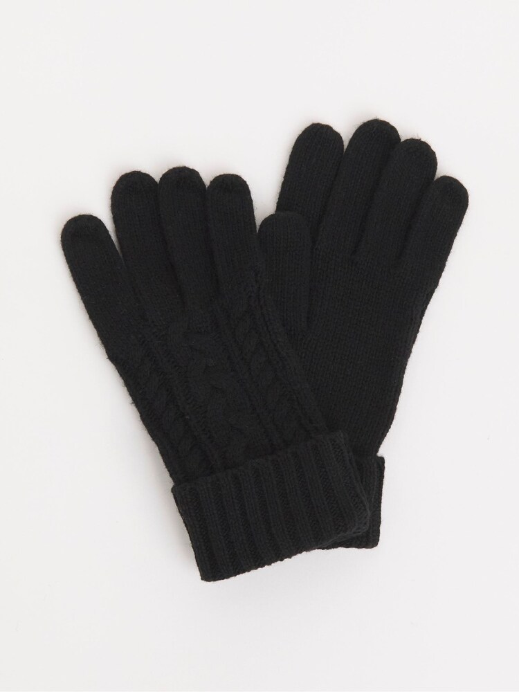 JD Williams Black Cable Knit Hat Gloves Scarf Set - Image 5 of 5