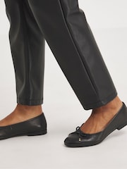 JD Williams Black Basic Leather Ballerinas In Extra Wide Fit - Image 3 of 4