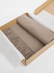 JD Williams Brown Wool Winter Blanket Scarf - Image 4 of 4