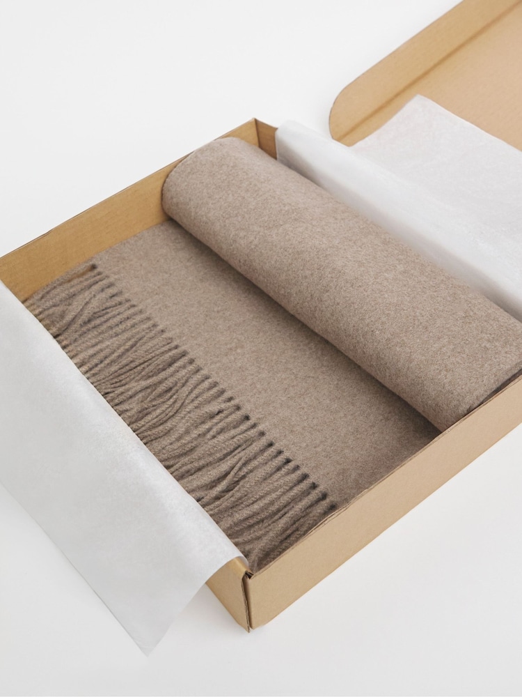 JD Williams Brown Wool Winter Blanket Scarf - Image 4 of 4