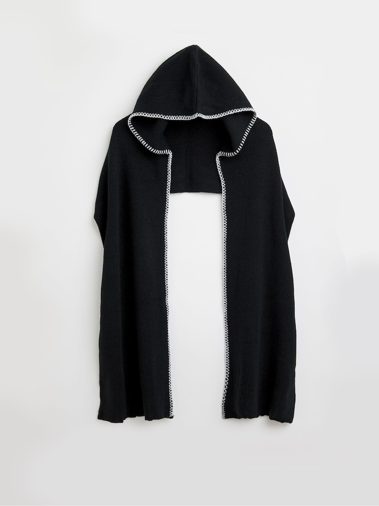 Simply Be Black Hooded Scarf - Image 4 of 4