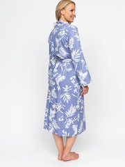 Cyberjammies Blue Nora Rose Floral Print Long Sleeve Long Dressing Gown - Image 2 of 3