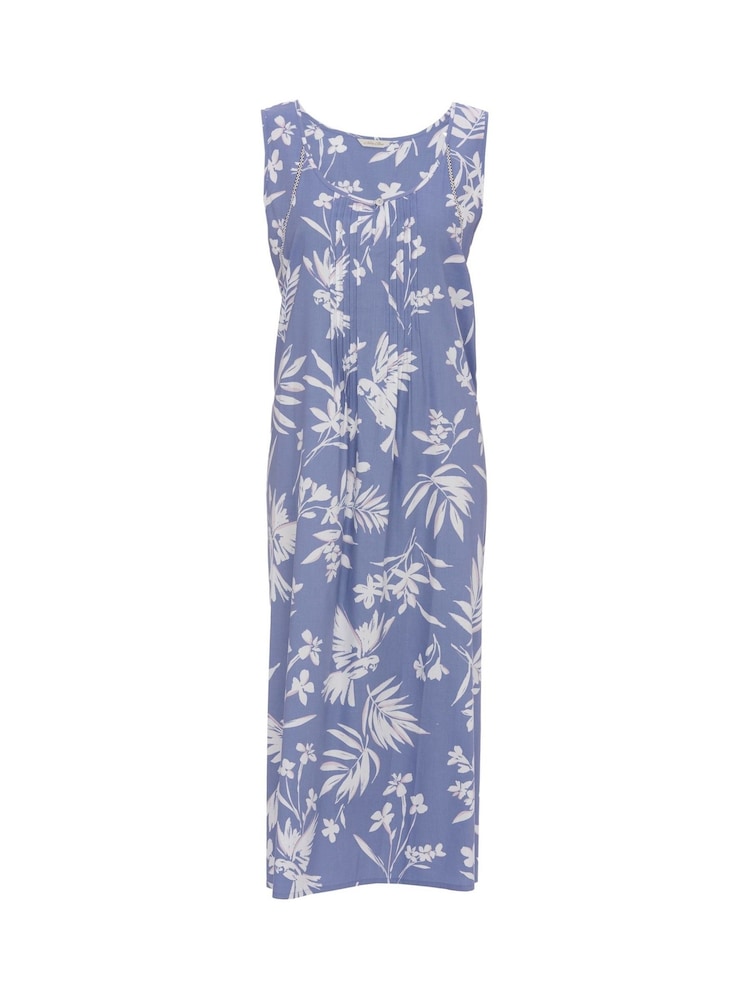 Cyberjammies Blue Nora Rose Woven Long Nightdress - Image 4 of 4