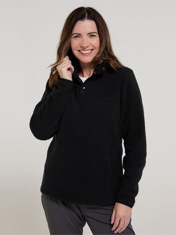 Mountain Warehouse Black Womens Monsal Button Neck Fleece - Image 1 of 9