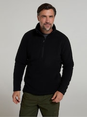 Mountain Warehouse Black Ted Mens Half-Zip Fleece - Image 1 of 4