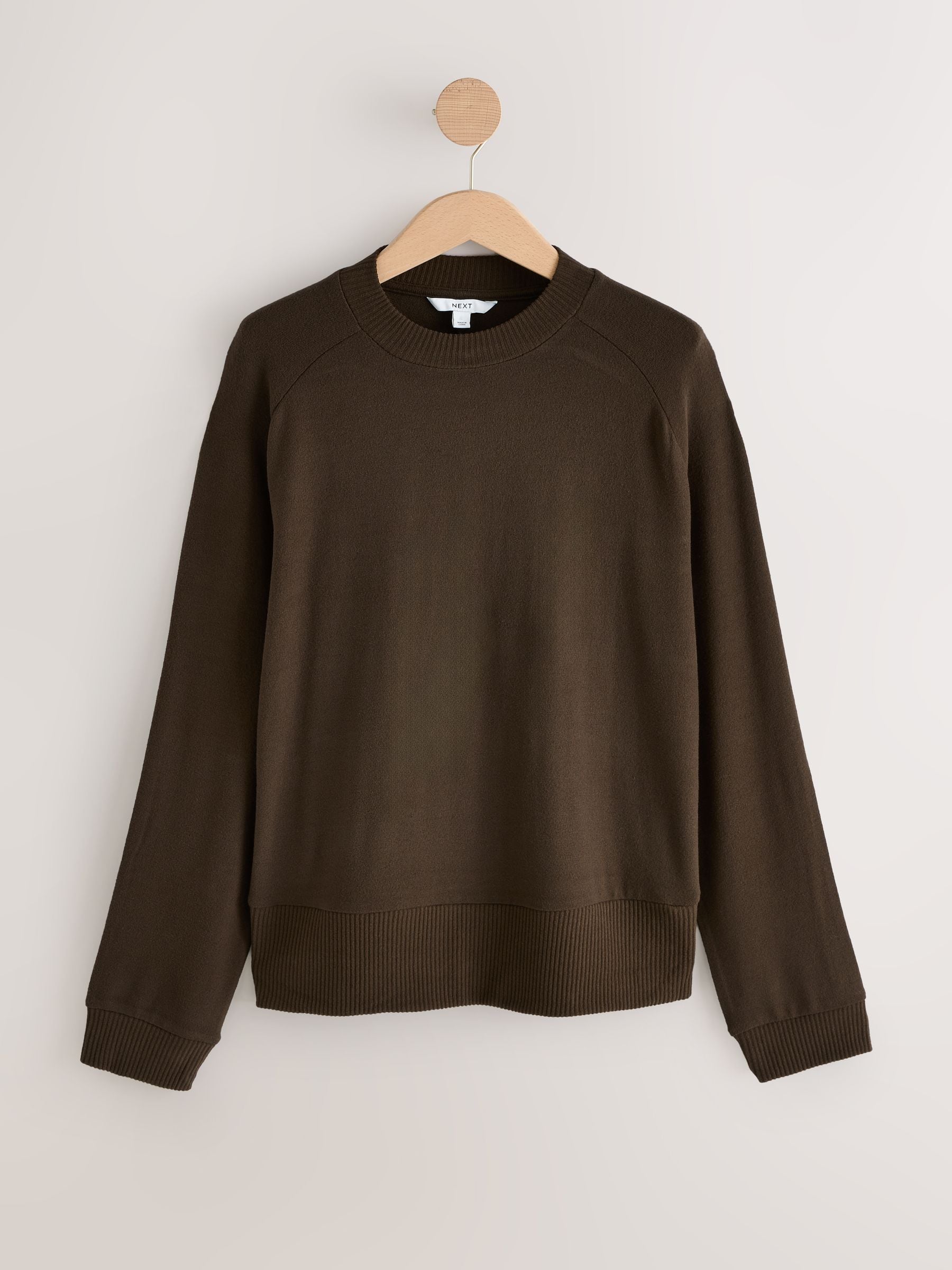 Buy Chocolate Brown Cosy Soft Touch Long Sleeve Crew Neck Jumper