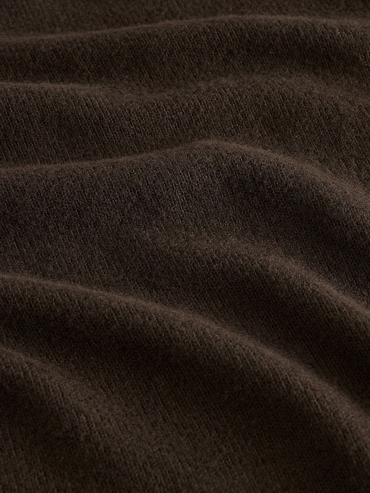 Chocolate Brown Cosy Soft Touch Long Sleeve Crewneck Jumper Top - Image 7 of 7