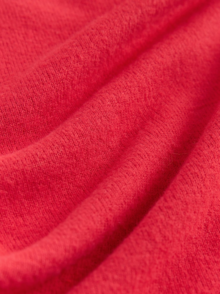 Cherry Red Cosy Soft Touch Long Sleeve Crewneck Jumper Top - Image 2 of 3
