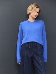 Cobalt Blue Cosy Soft Touch Long Sleeve Crewneck Jumper Top - Image 1 of 7