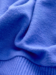 Cobalt Blue Cosy Soft Touch Long Sleeve Crewneck Jumper Top - Image 6 of 7