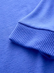 Cobalt Blue Cosy Soft Touch Long Sleeve Crewneck Jumper Top - Image 7 of 7