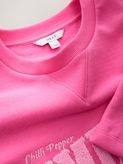 Fluro Pink Fun Pimienta Chilli Heavy Boucle/Embroidery Summer Graphic Crewneck Short Sleeve Heavyweight T-Shirt - Image 7 of 7