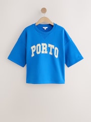 Bright Blue Porto City Graphic Cotton Rich Crew Neck Heavyweight T-Shirt - Image 5 of 7