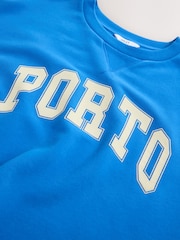 Bright Blue Porto City Graphic Cotton Rich Crew Neck Heavyweight T-Shirt - Image 6 of 7