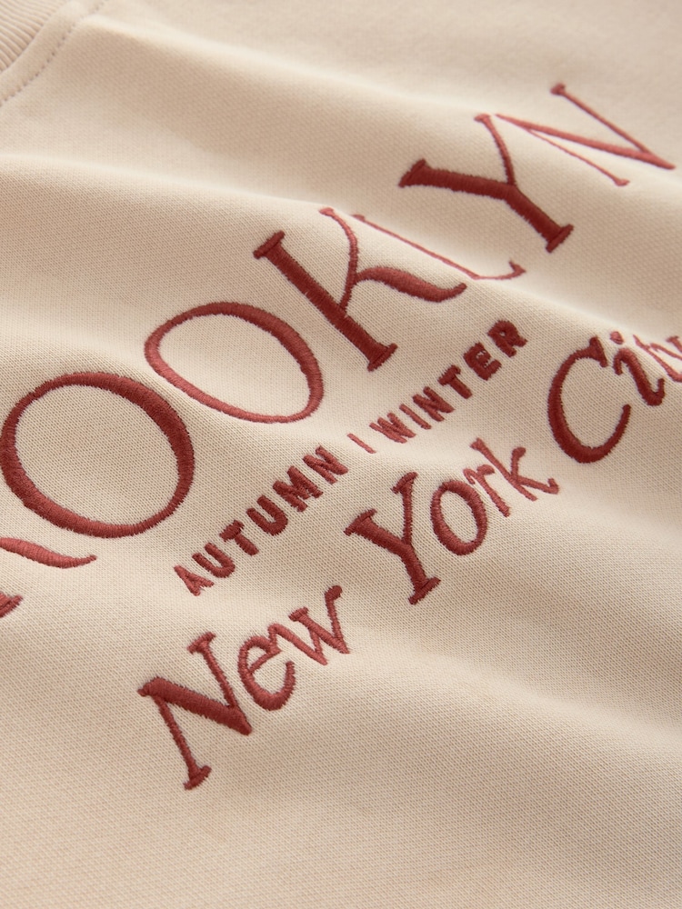 Neutral Autumnal Graphic Print Relaxed Crew Neck Sweatshirt - Image 2 of 3