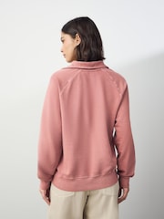Rosa rosa - Moletom Rugby Loopback Polo Collard Manga Longa - Imagem 3 de 7
