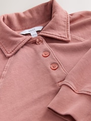 Rosa rosa - Moletom Rugby Loopback Polo Collard Manga Longa - Imagem 7 de 7