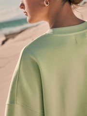 Lime Green Madrid Spain Relaxed Fit Boucle Summer City Graphic Print Sweatshirt - Image 4 of 9