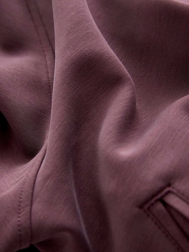 Roxo de ameixa - Jaqueta Harrington com zíper e bainha bolha, estilo Slinky Soft Touch - Imagem 2 de 3