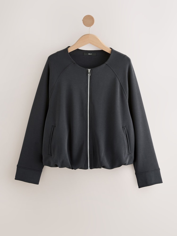 أسود - Slinky Soft Touch Zip Through Bubble Hem Harrington Jacket - صورة 1 من 3 أسود - Slinky Soft Touch Zip Through Bubble Hem Harrington Jacket - صورة 1 من 3