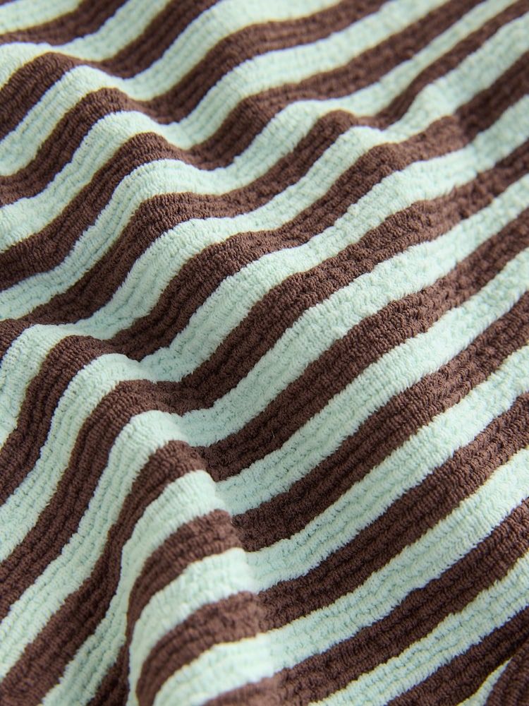 Mint Green Textured Striped Summer Beach Shorts - Image 8 of 8 Mint Green Textured Striped Summer Beach Shorts - Image 8 of 8