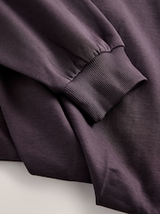 Plum Purple Puff Ball Balloon Bubble Hem Crewneck Sweatshirt - Image 7 of 7