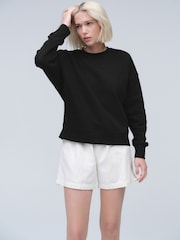Black Soft Touch Crew Neck Long Sleeve Sweatshirt - Image 4 of 4