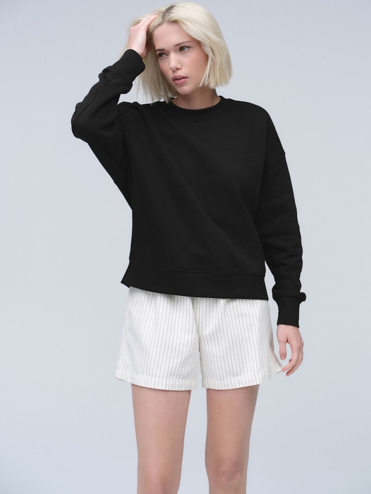 Black Soft Touch Crew Neck Long Sleeve Sweatshirt - Image 4 of 4