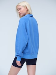Azul cobalto - Moletom Rugby Loopback Polo Collard Manga Longa - Imagem 4 de 8