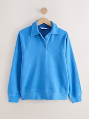 Azul cobalto - Moletom Rugby Loopback Polo Collard Manga Longa - Imagem 6 de 8