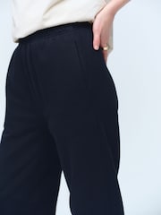 Black Supersoft Peached Essentials Barrel Leg Cocoon Jogger - Image 4 of 7