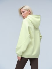 V barvi limete - Oversized Relaxed Fit Heavyweight Longline Hoodie Sweatshirt with Seam Detailing - Slika 2 iz 7