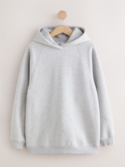 siva - Oversized Relaxed Fit Heavyweight Longline Hoodie Sweatshirt with Seam Detailing - Slika 6 iz 8