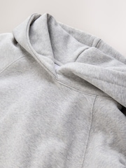 siva - Oversized Relaxed Fit Heavyweight Longline Hoodie Sweatshirt with Seam Detailing - Slika 7 iz 8
