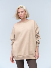 Neutral Relaxed Fit Essentials Longline Sweatshirt - Image 1 of 8