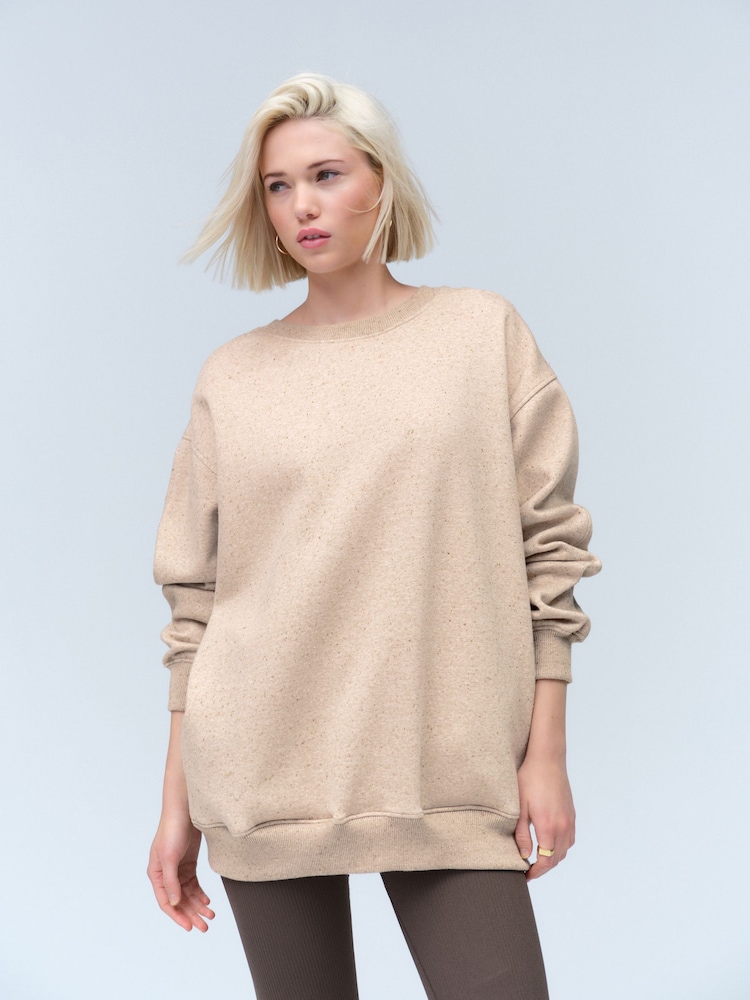 Neutral Relaxed Fit Essentials Longline Sweatshirt - Image 1 of 8
