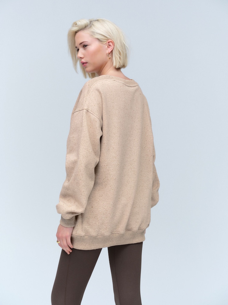 Neutral Relaxed Fit Essentials Longline Sweatshirt - Image 2 of 8