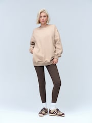 Neutral Relaxed Fit Essentials Longline Sweatshirt - Image 3 of 8