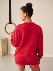 Cherry Red Relaxed Fit Essentials Longline Sweatshirt - Image 4 of 8