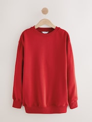 Cherry Red Relaxed Fit Essentials Longline Sweatshirt - Image 6 of 8