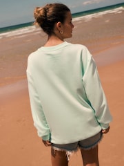 Aqua Blue Relaxed Fit Essentials Longline Sweatshirt - Image 2 of 7